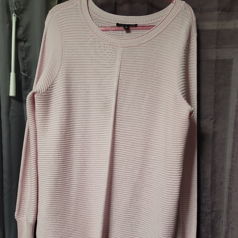 Cyrus Ribbed Cotton Candy Pink Tunic Xl Nwot